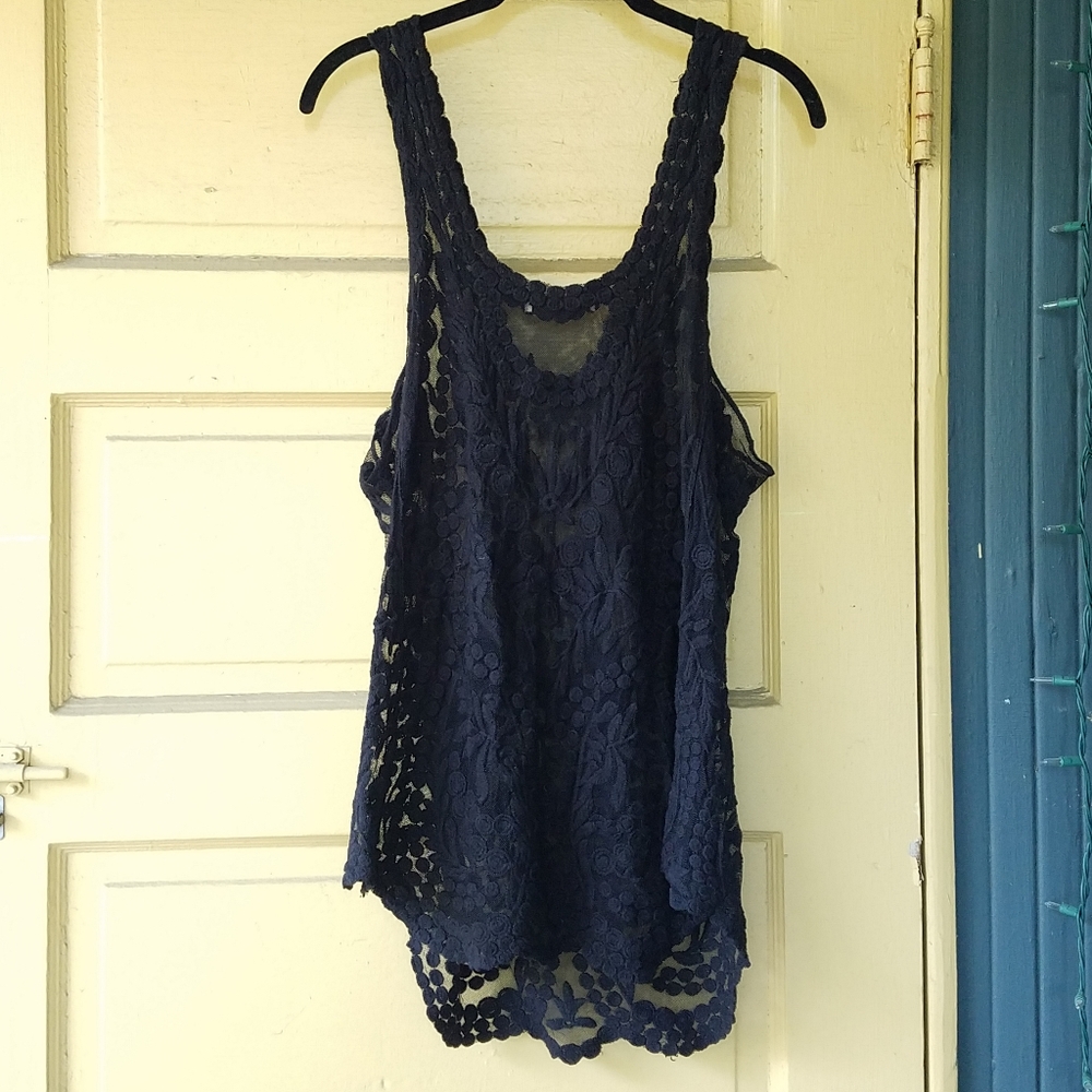 Lacy black tank